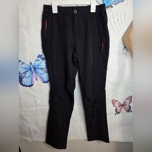 Women's Black Joggers with Pink Accents